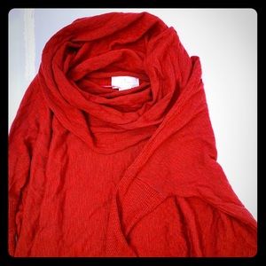 Anthropology Ruby Moon high-low red sweater NWOT